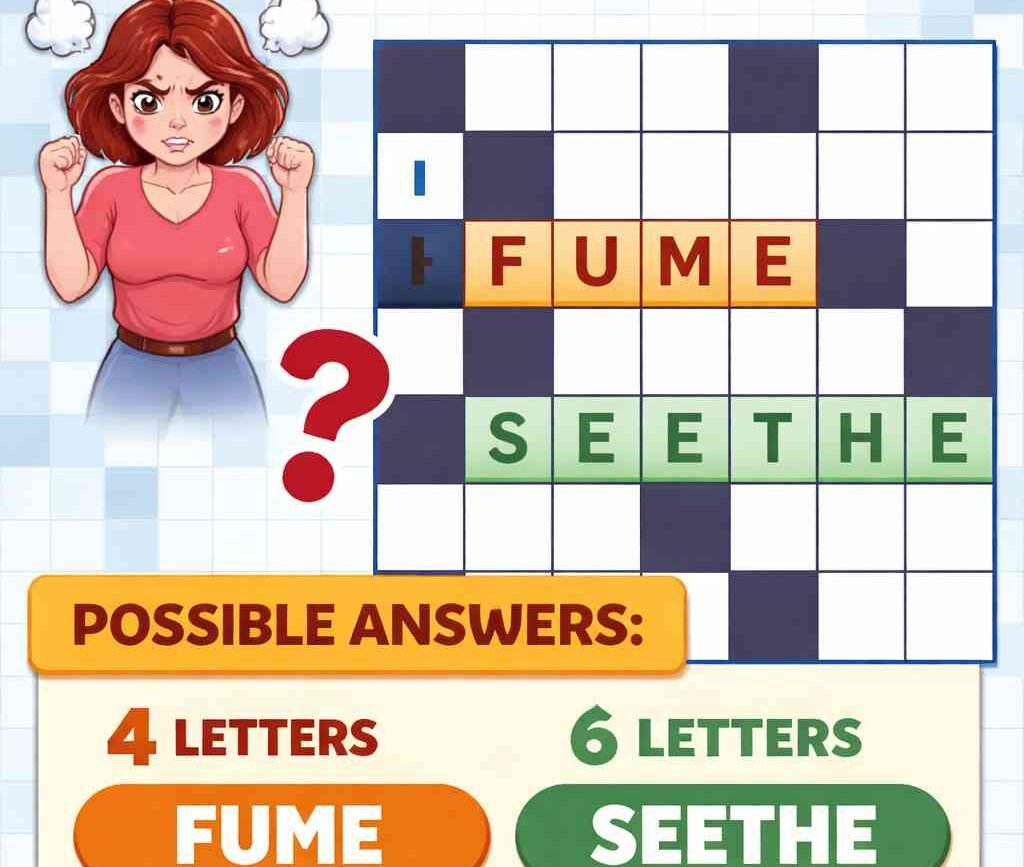 Be Furious NYT Crossword Clue – Simple Guide With Answers